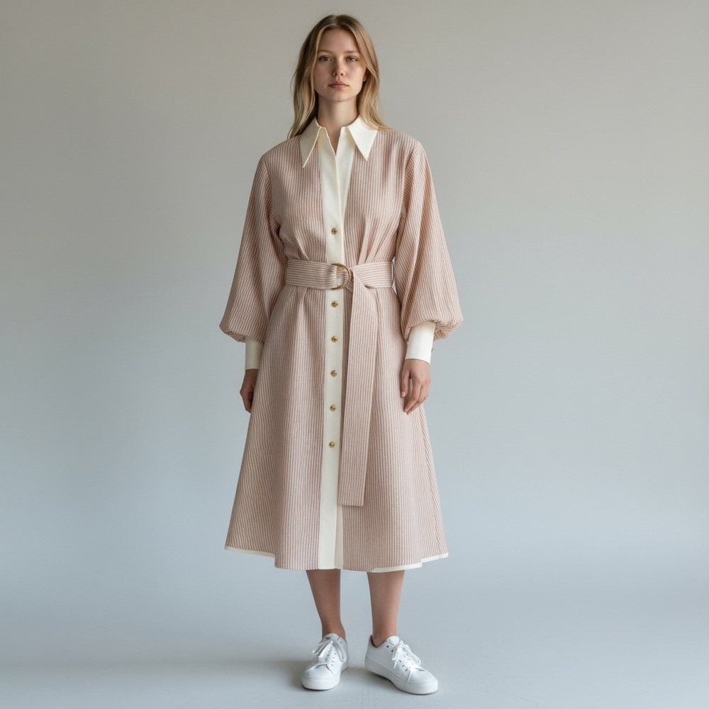 Zimmermann striped belted shirt dress Size0